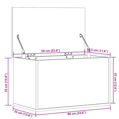 vidaXL Úložný box čierny 60x35x35 cm kompozitné drevo