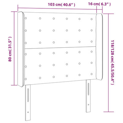 vidaXL Čelo postele s LED čierne 103x16x118/128 cm umelá koža