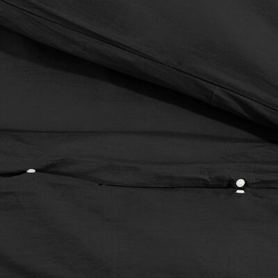 vidaXL Súprava obliečok na paplón čierna 200x220 cm bavlna