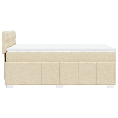 vidaXL Boxspring posteľ s matracom krémová 100x200 cm látka