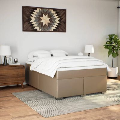 vidaXL Boxspring posteľ s matracom kapučínová 140x200 cm umelá koža