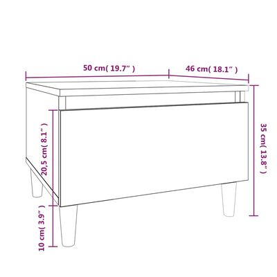 vidaXL Bočný stolík betónovosivý 50x46x35 cm spracované drevo