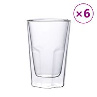 vidaXL Dvojstenné sklenené poháre 6 ks 350 ml