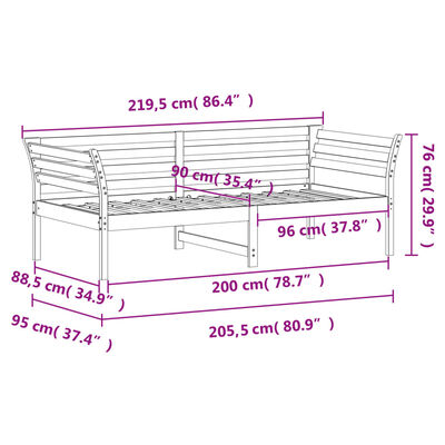 vidaXL Denná posteľ s matracom voskovo hnedá 90x200cm masívna borovica