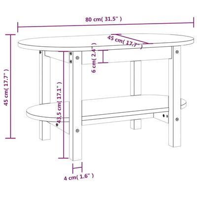 vidaXL Konferenčný stolík čierny 80x45x45 cm borovicový masív