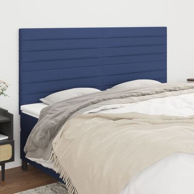 vidaXL Čelá postele 4 ks modrý 80x5x78/88 cm látka