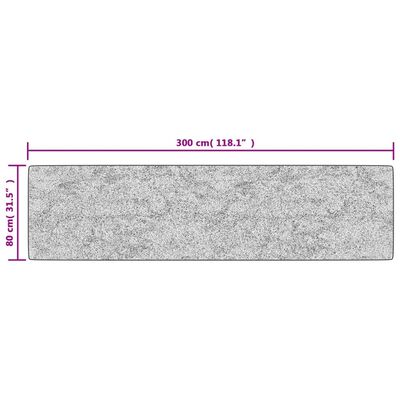 vidaXL Prateľný koberec 80x300 cm sivý protišmykový