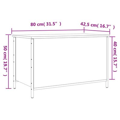 vidaXL Úložná lavička dymový dub 80x42,5x50 cm kompozitné drevo