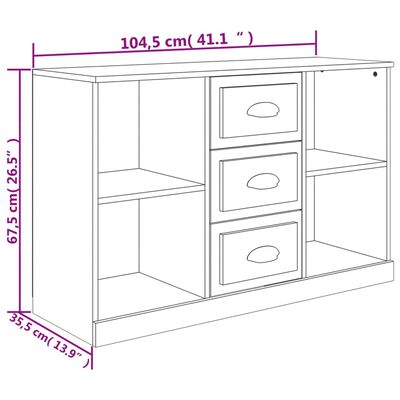 vidaXL Komoda dub sonoma 104,5x35,5x67,5 cm kompozitné drevo