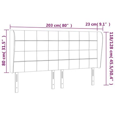 vidaXL Čelo postele so záhybmi ružový 203x23x118/128 cm zamat