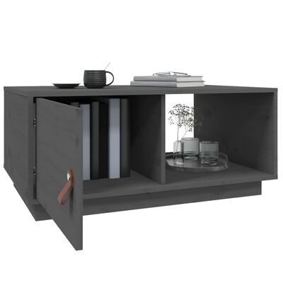 vidaXL Konferenčný stolík sivý 80x50x35,5 cm borovicový masív