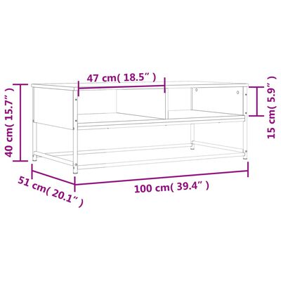 vidaXL Konferenčný stolík hnedý dub 100x51x40 cm kompozitné drevo