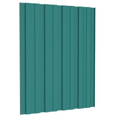 vidaXL Strešné panely 12 ks pozinkovaná oceľ zelené 60x45 cm