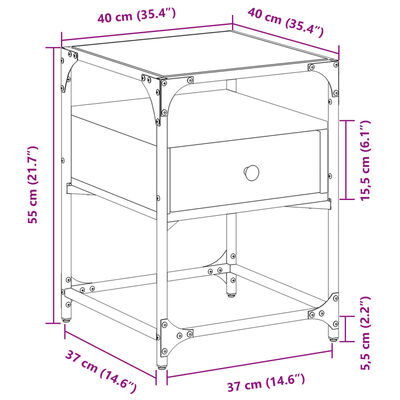 vidaXL Nočné stolíky 2 ks dub sonoma 40x40x55 cm kompozitné drevo