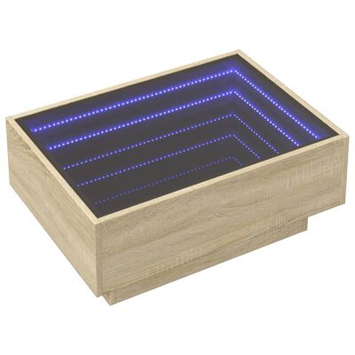 vidaXL Konferenčný stolík s LED dub sonoma 70x50x30 cm kompozit. drevo