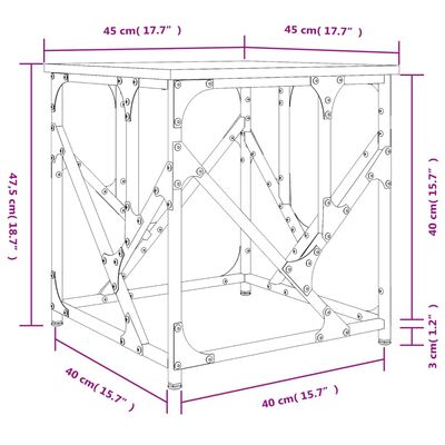 vidaXL Konferenčný stolík sivý sonoma 45x45x47,5 cm kompozitné drevo