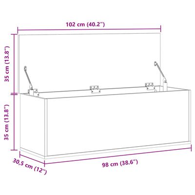 vidaXL Úložný box sivý dub sonoma 90x35x35 cm kompozitné drevo