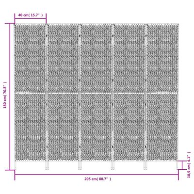 vidaXL Paraván 5-panelový 205x180 cm vodný hyacint