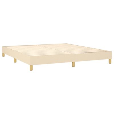 vidaXL Posteľný rám boxspring s matracom krémový 180x200 cm látka