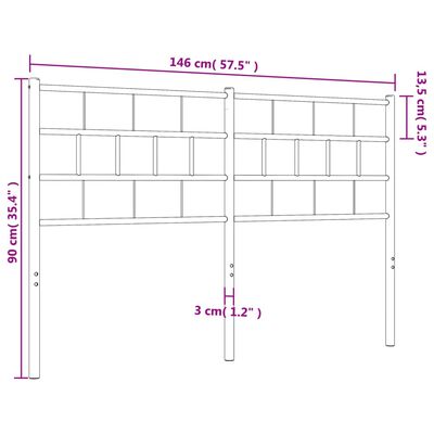 vidaXL Kovové čelo postele biele 140 cm