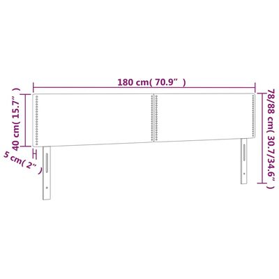 vidaXL Čelo postele s LED tmavozelené 180x5x78/88 cm zamat