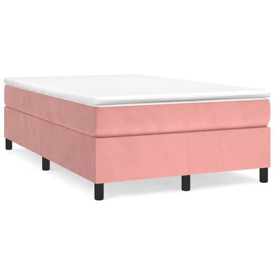 vidaXL Boxspring posteľ s matracom, ružová 120x190 cm, zamat