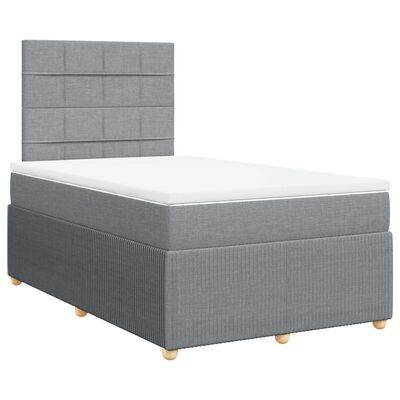 vidaXL Boxspring posteľ s matracom bledosivá 120x190 cm látka