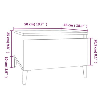 vidaXL Bočné stolíky 2 ks dymový dub 50x46x35 spracované drevo