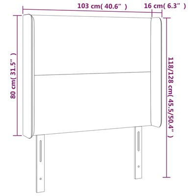 vidaXL Čelo postele so záhybmi čierne 103 x 16 x 118/128 cm zamat