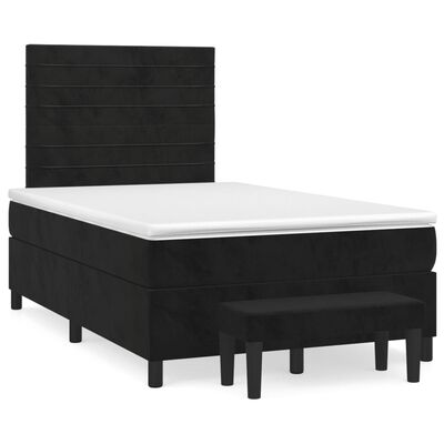 vidaXL Boxspring posteľ s matracom čierna 120x190 cm zamat