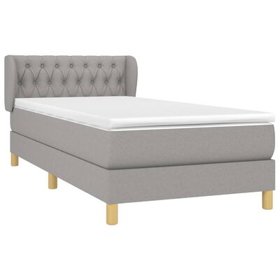 vidaXL Boxspring posteľ s matracom bledosivý 100x200 cm látka