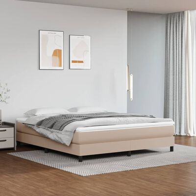 vidaXL Boxspring posteľ s matracom kapučínová 180x200 cm umelá koža