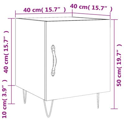 vidaXL Nočné stolíky 2 ks betónovo sivé 40x40x50 cm kompozitné drevo