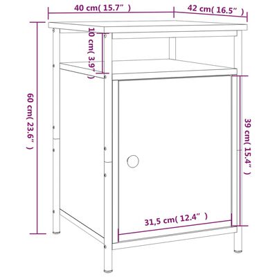 vidaXL Nočné stolíky 2 ks sivé sonoma 40x42x60 cm kompozitné drevo