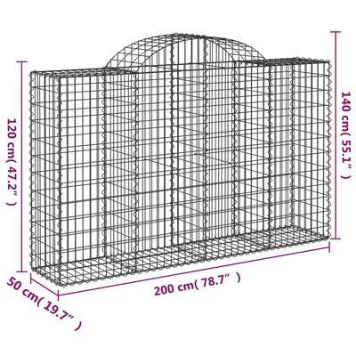 vidaXL Oblúkové gabionové koše 8 ks 200x50x120/140 cm pozink. železo