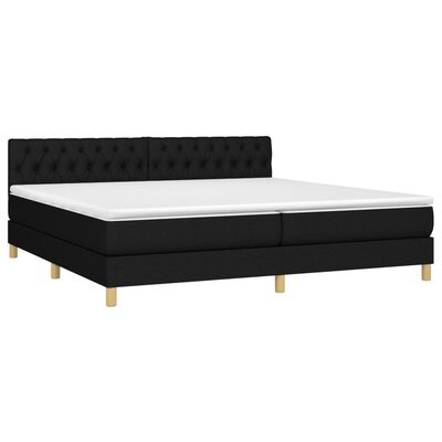 vidaXL Boxspring posteľ s matracom čierna 200x200 cm látka