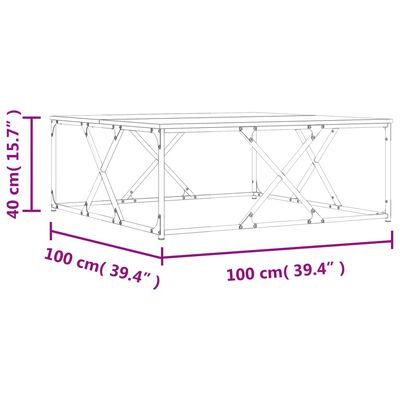 vidaXL Konferenčný stolík dub sonoma 100x100x40 cm kompozitné drevo