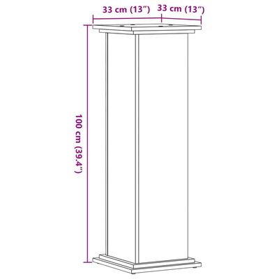 vidaXL Stojan na rastliny dub sonoma 33x33x100 cm kompozitné drevo