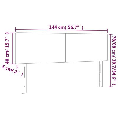 vidaXL Čelá postele 2 ks bledosivé 72x5x78/88 cm zamat