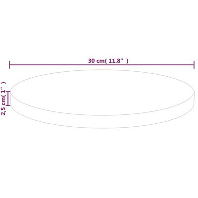 vidaXL Okrúhla stolová doska Ø30x2,5 cm neošetrený dubový masív