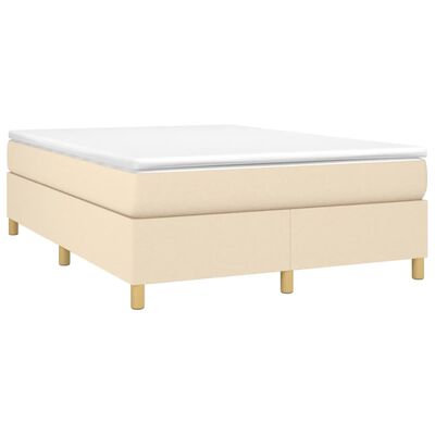 vidaXL Boxspring posteľ s matracom krémový 140x190 cm látka