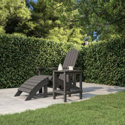 vidaXL Záhradný stôl Adirondack antracitový 38x38x46 cm HDPE