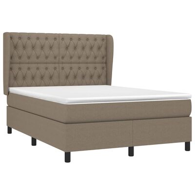 vidaXL Posteľný rám boxspring s matracom sivohned 140x200 cm látka