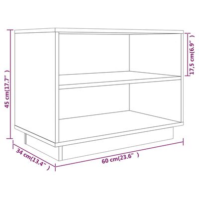 vidaXL Skrinka na topánky sivá 60x34x45 cm masívna borovica