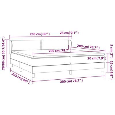 vidaXL Boxspring posteľ s matracom krémová 200x200 cm látka