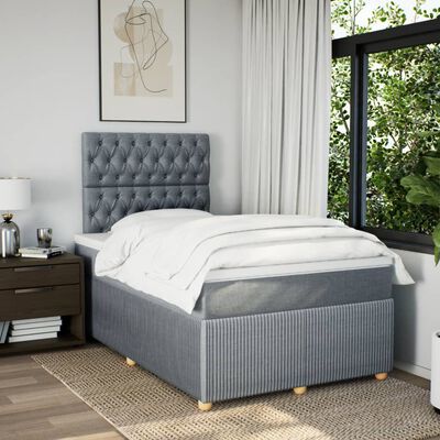 vidaXL Boxspring posteľ s matracom bledosivá 120x190 cm látka