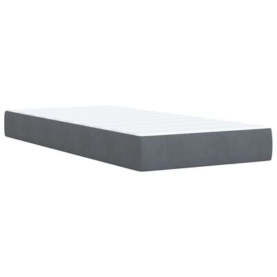 vidaXL Posteľný rám boxspring s matracom tmavosivý 80x200 cm zamat