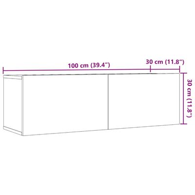 vidaXL TV skrinky nástenné 2 ks dub artisan 100x30x30 cm