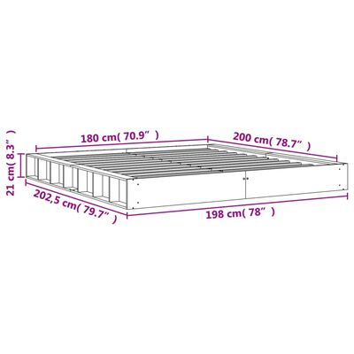 vidaXL Posteľ bez matraca voskovo hnedá 180x200 cm masívna borovica