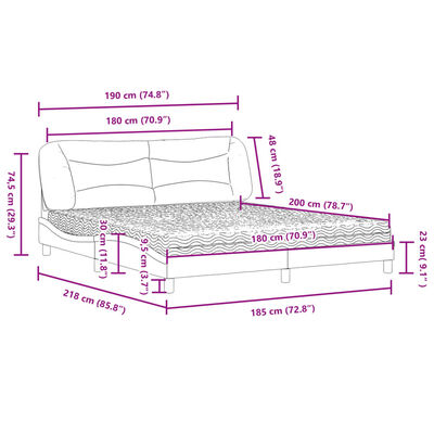 vidaXL Posteľ s matracom biela 180x200 cm umelá koža